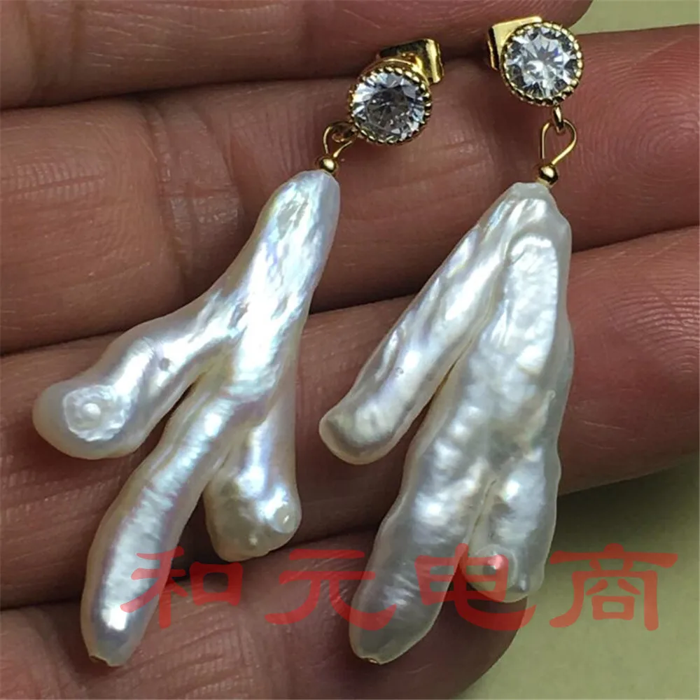 20-35MM baroque south sea pearl earrings Luxury DIY chic natural HUGE earbob REAL classic dangler AAA Mesmerizing | Украшения и