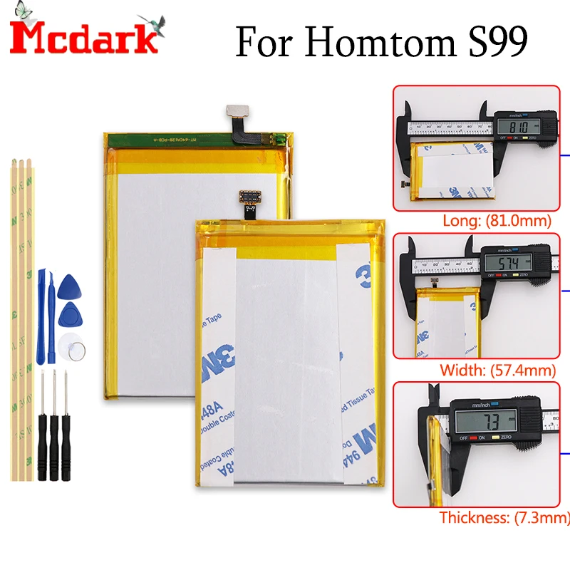 Mcdark для Homtom S99 Батарея Замена Высокое качество большой Ёмкость 6200 мА/ч резервное