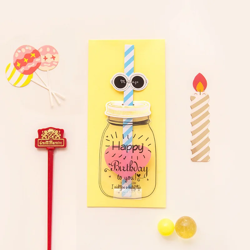 1 шт. письмо с днем рождения конверт открытка Papeleria Kawaii Канцелярские сменный