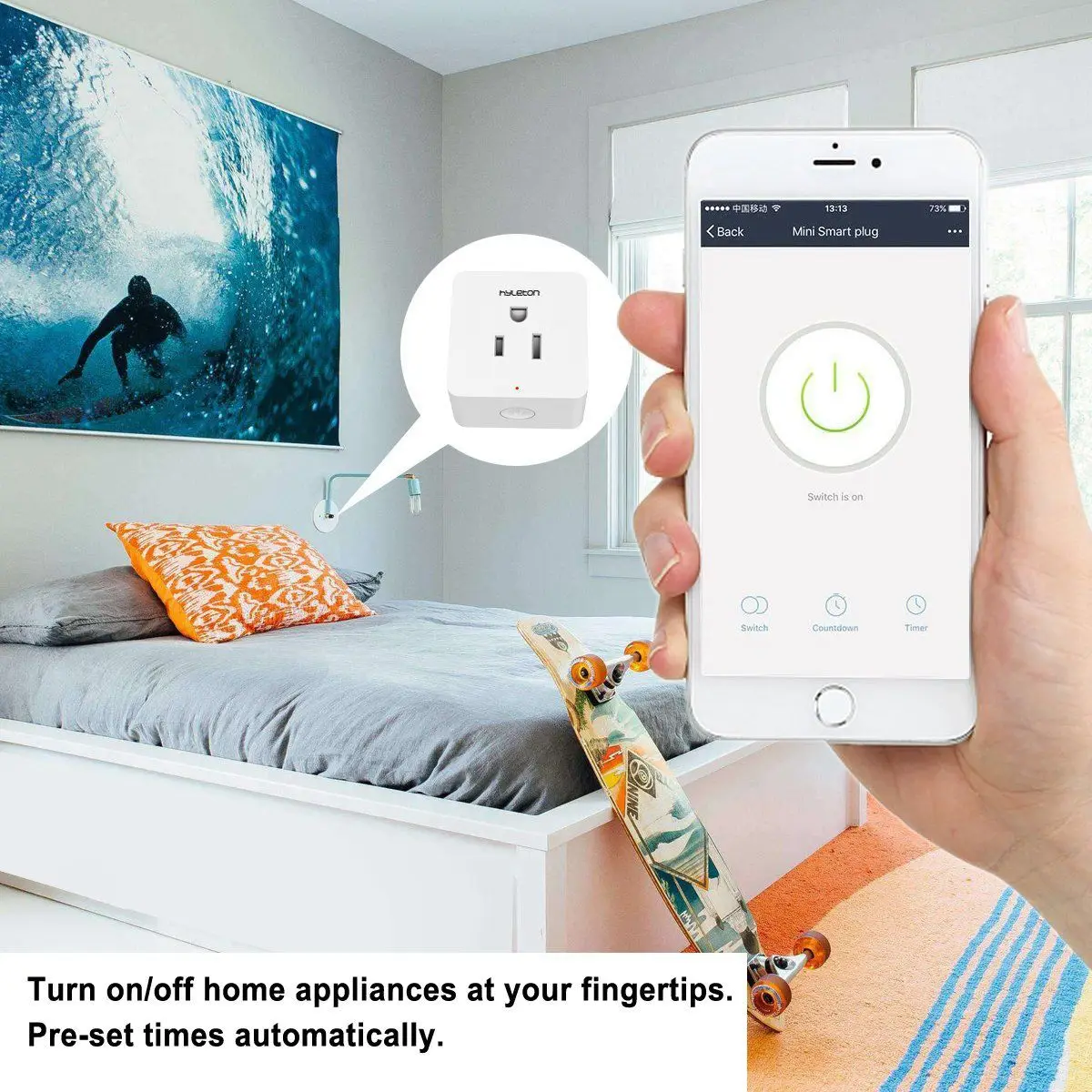 Hyleton Wifi умная вилка компактный размер розетка таймер не требуется концентратор