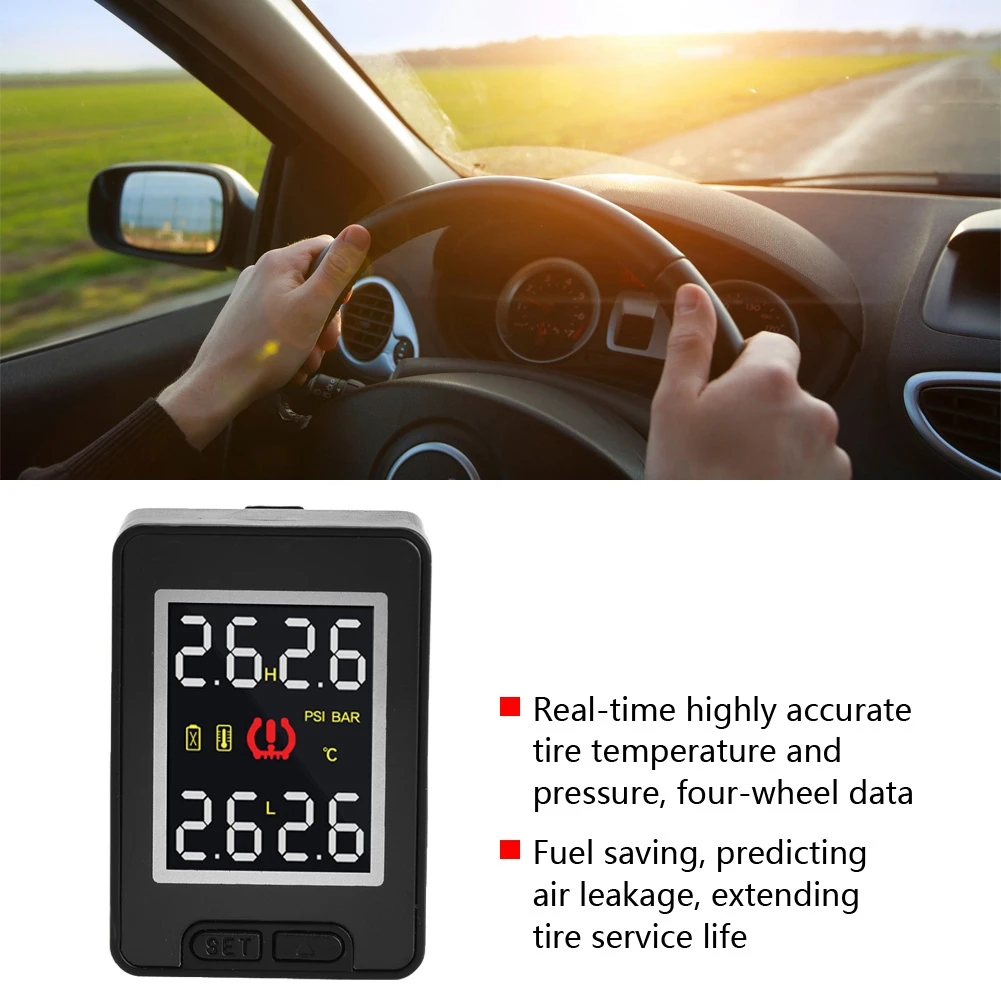 Автомобильная система контроля давления в шинах TPMS с 4 внутренними датчиками для