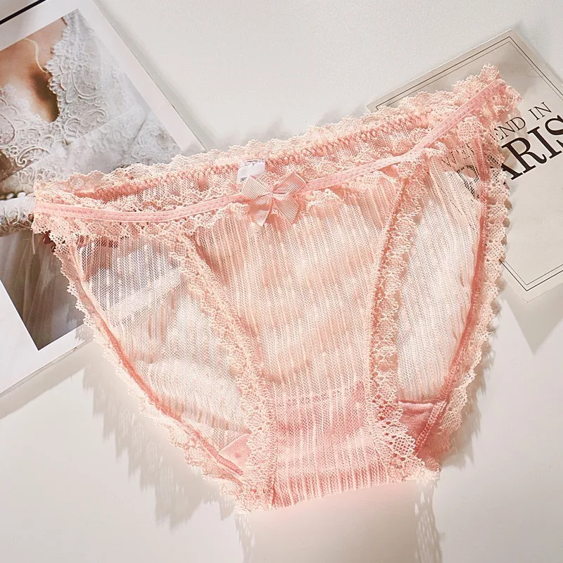 Sexy Lace Lingerie Women's Transparent Low Waist Panties Mesh Breathable Underwear |
