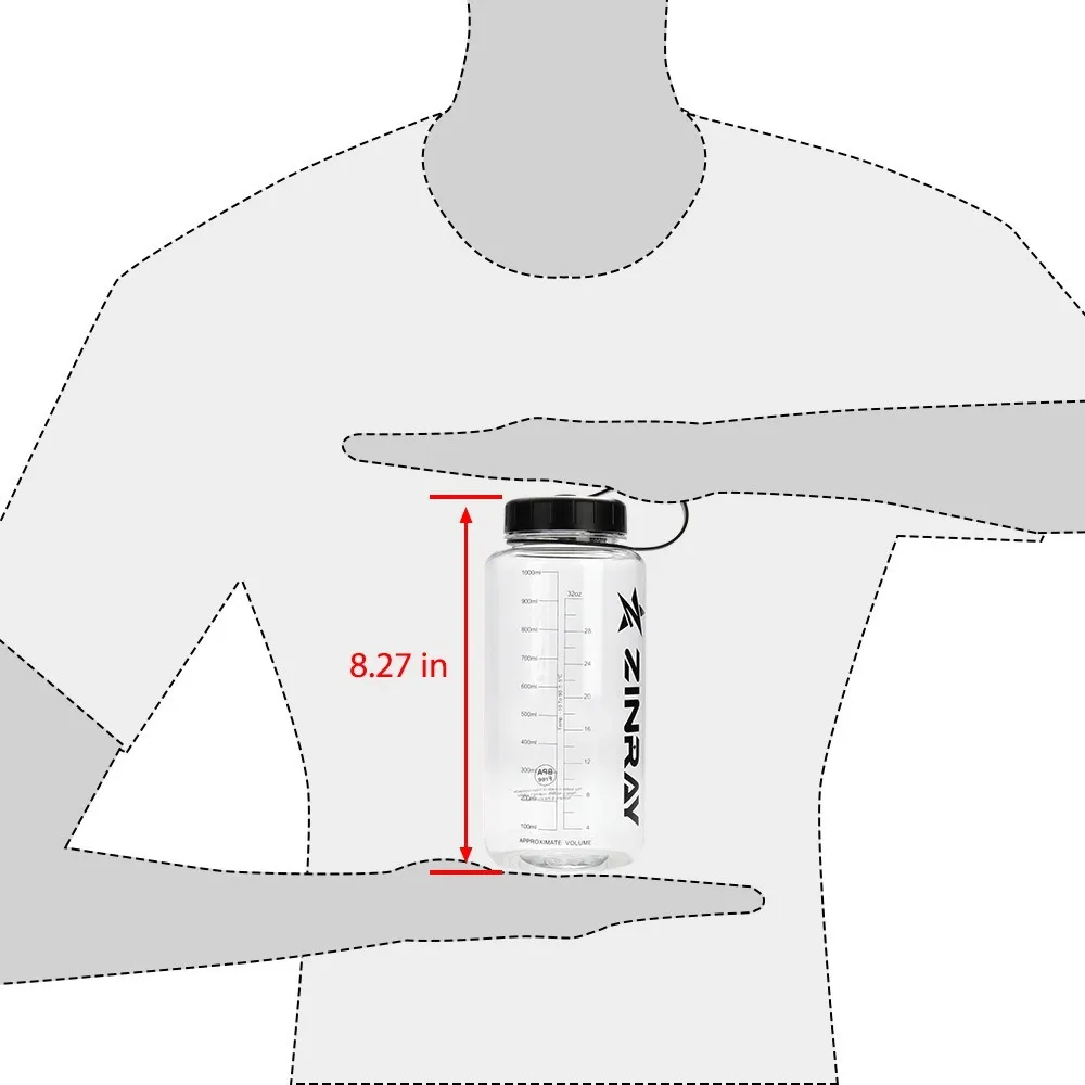ZINRAY 1000 мл BPA Free Хрустальная Спортивная бутылка для воды пластик экологичный