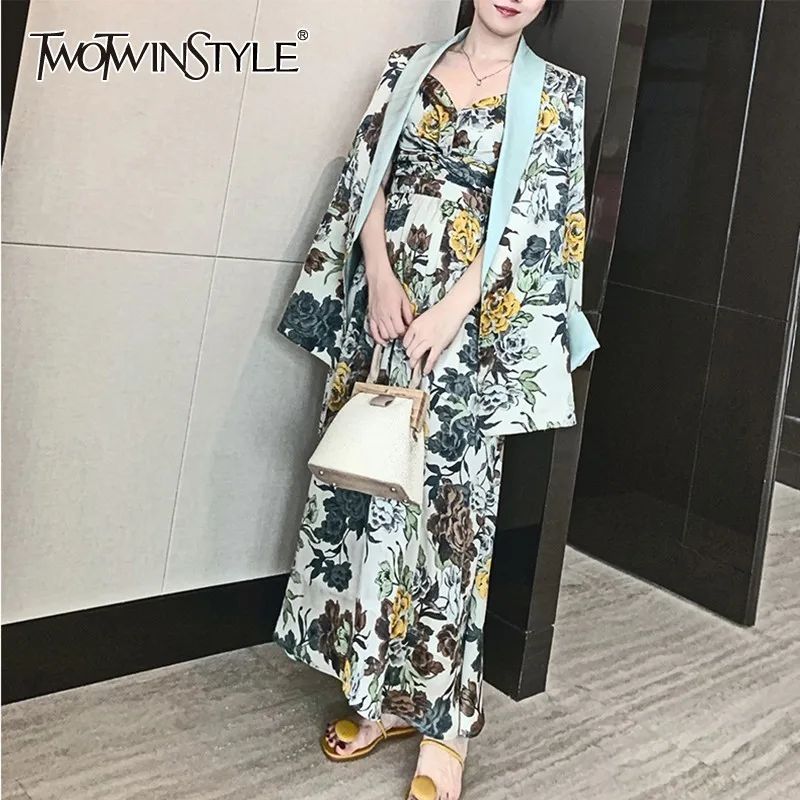 Женский Повседневный костюм TWOTWINSTYLE из двух предметов пиджак с отложным