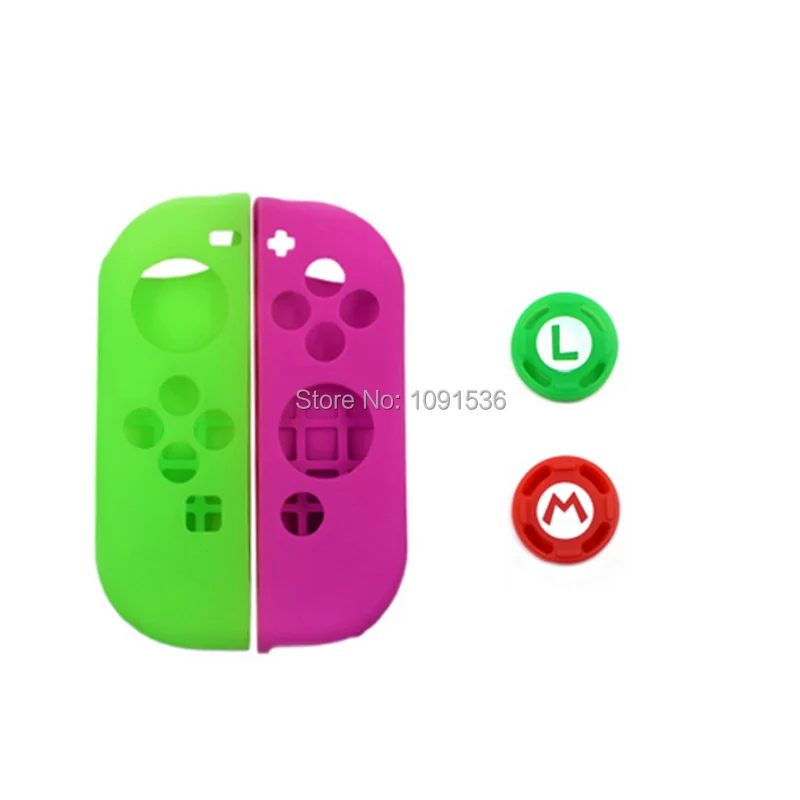 Мягкий силиконовый защитный чехол Nintendo Switch + 2 захвата джойстика колпачки для NS