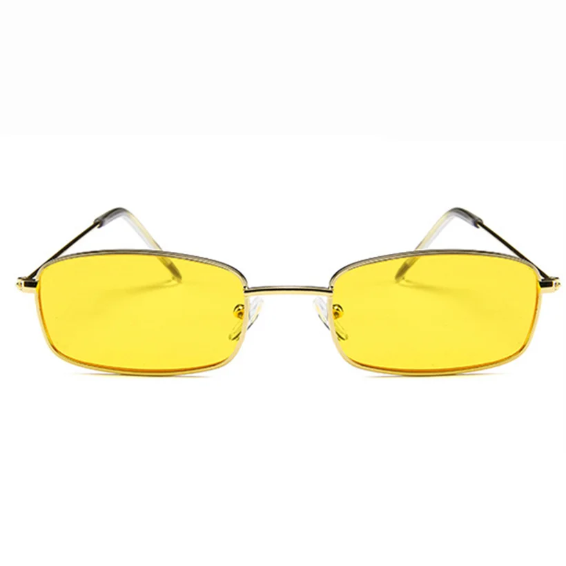 

Metal Farme Small Sunglasses Women Retro Rectangle Sun Glasses Men 2019 Fashion Yellow Glasses Mirror Shades Eyeglass UV400