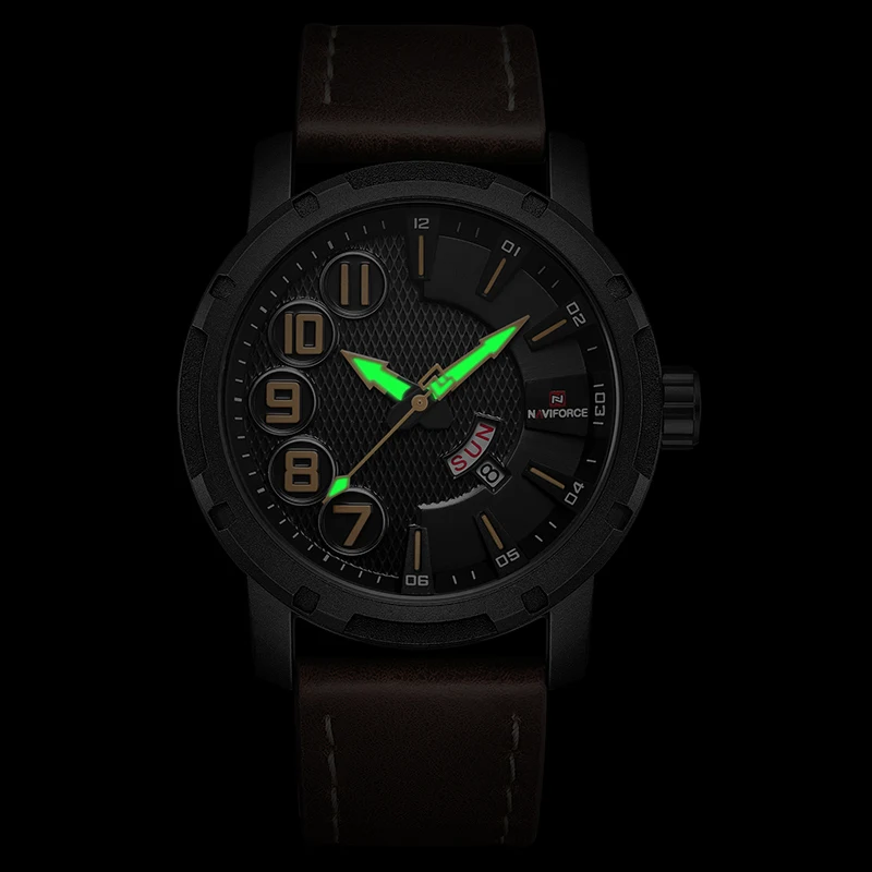 NAVIFORCE мужские спортивные часы водонепроницаемые лучший бренд Роскошный кожаный