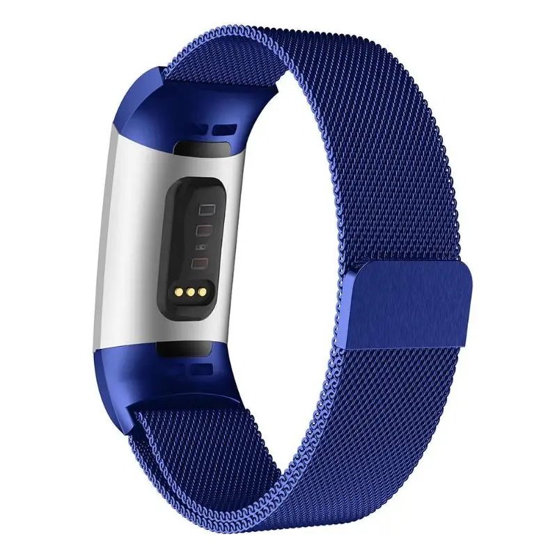 Магнитный с миланским плетением нержавеющая сталь часы ремешок для Fitbit Charge 3 л |