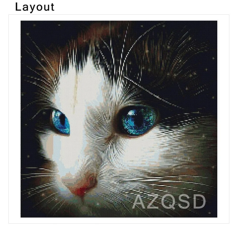 Алмазная живопись AZQSD алмазная вышивка с изображением кошек и животных стразы 5D