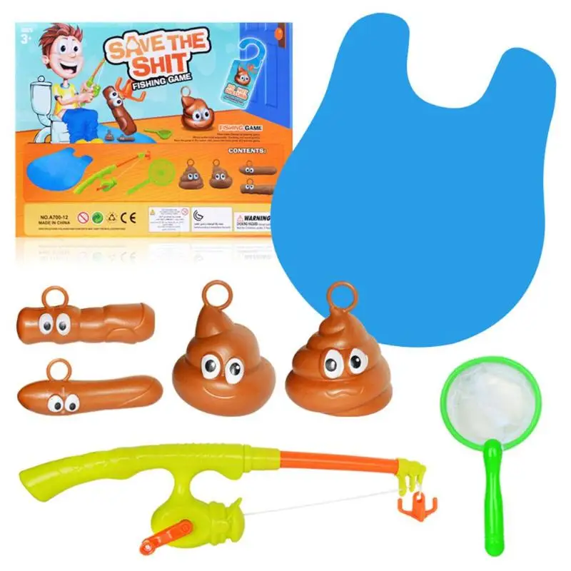 Дети Poop рыбалка игра ванная биологические когнитивные игрушки набор с