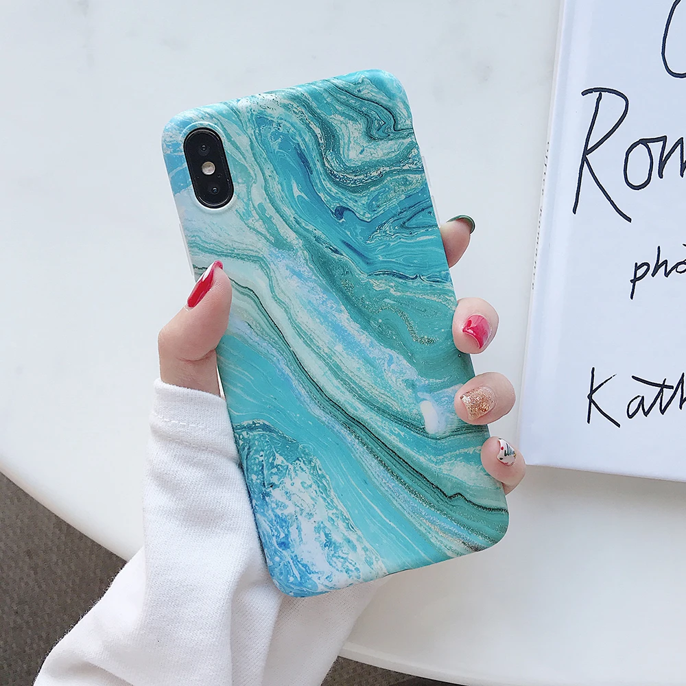 Чехол-накладка LOVECOM с гранитной мраморной текстурой для iPhone 11 Pro Max XS XR X 6 6S 7 8 Plus