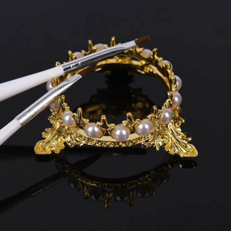 Crown Stand Pen Brush Holder Pearl Nail Art Rack Manicure Tool | Красота и здоровье