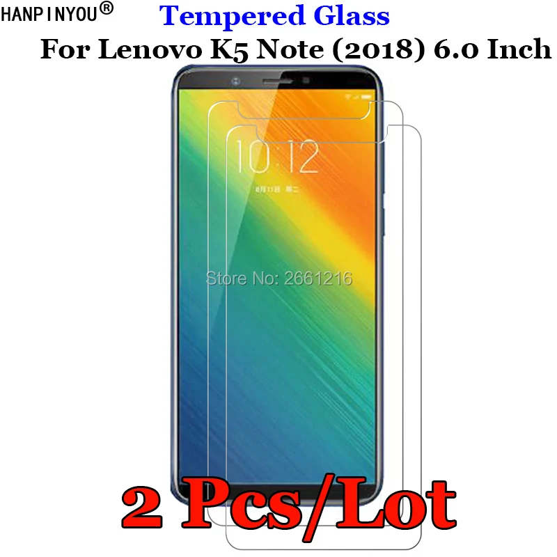 2 шт./лот для lenovo K5 Note (2018) 6 0 &quotзакаленное стекло плёнки 9 H 2.5D Премиум экран