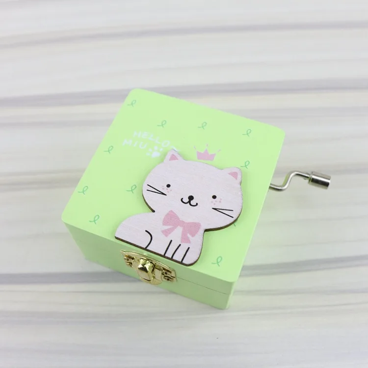 Креативная антикварная резная деревянная музыкальная шкатулка для рук розовый