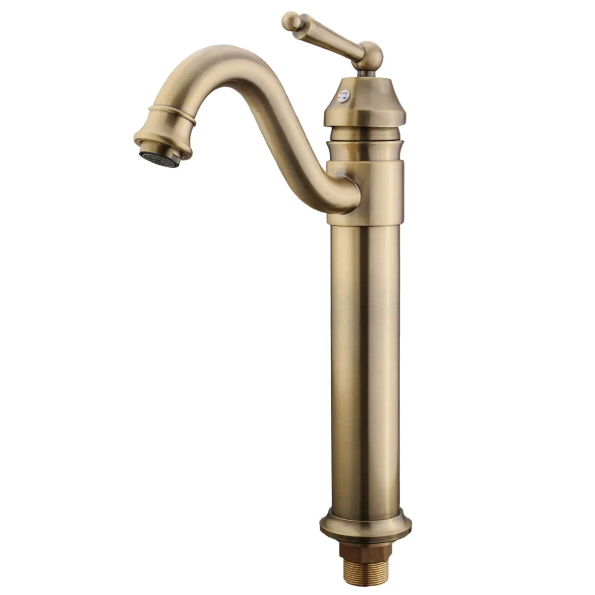 Античный медный смеситель для раковины с вращением на 360 градусов холодной и