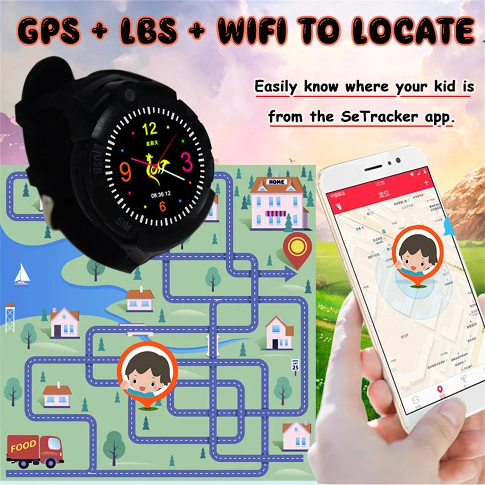 9Тонг Cмарт часы детские Умные для детей с gps Часы телефон Камерой фонариком