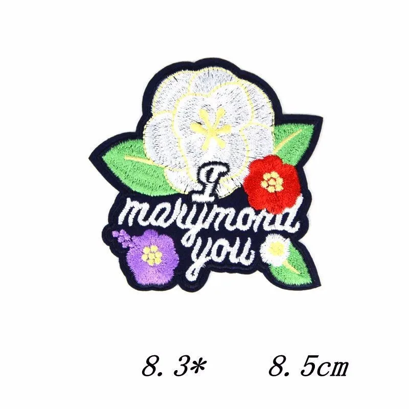 Letter Flower Embroidery Patches Iron On Applique Floral for Kids Bags Dress Clothes Cheap Lovely Smile Patchs DIY Clothing | Дом и сад