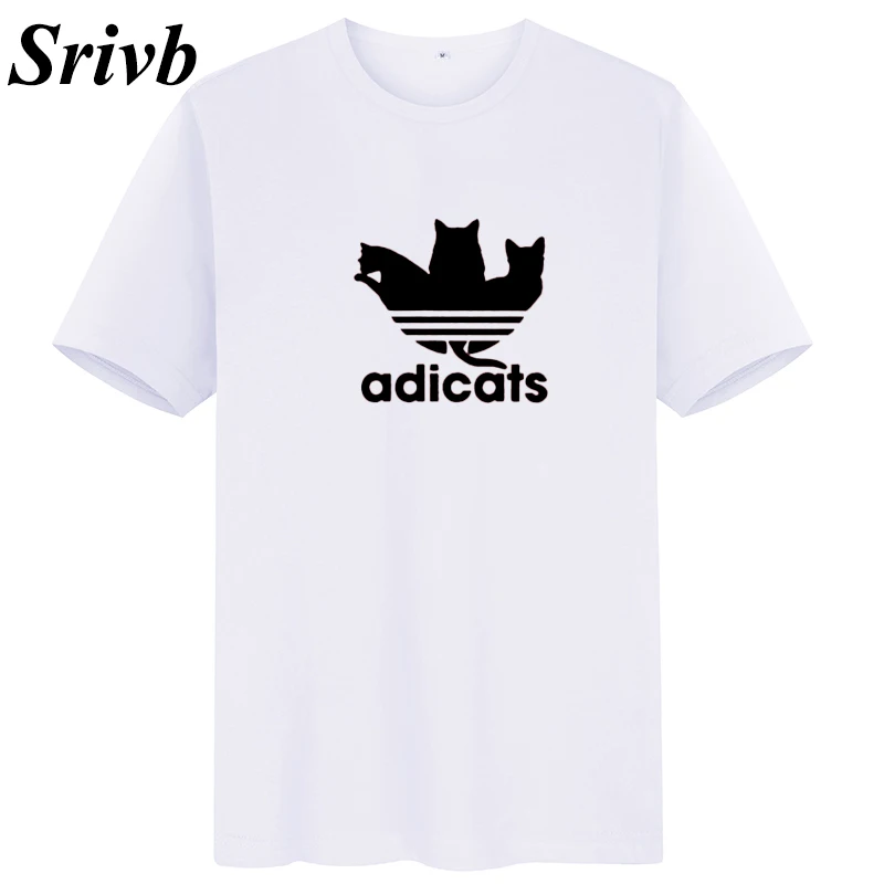 Srivb Adicats Летняя женская футболка Топы Camiseta Mujer плюс Размер Хлопковая футболка женская забавная футболка с принтом Kawaii