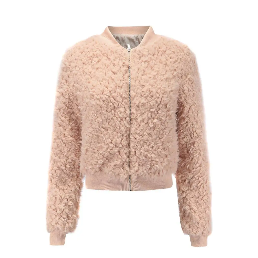 Women Casual V-Neck Long Sleeve Solid Zipper Closure Jacket Outwear Jackets Winter Clsure Brown | Женская одежда