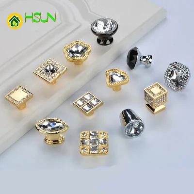 2 шт. Алмазная ручка с одним отверстием Золотой стиль современный дизайн