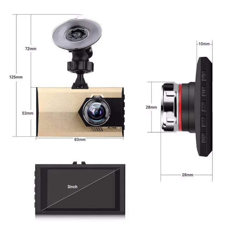 1080P 3 &quotАвтомобильная приборная панель DVR камера видео рекордер Dash Cam g