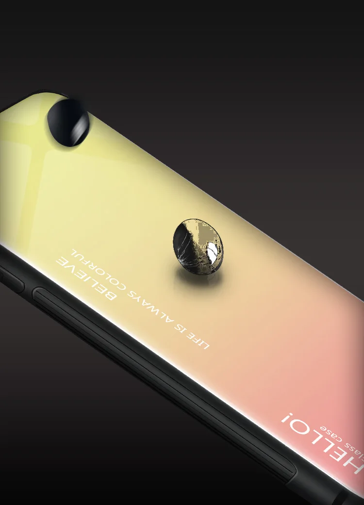 Для iPhone X Xs задняя крышка градиентный цвет стекло материал чехол для телефона