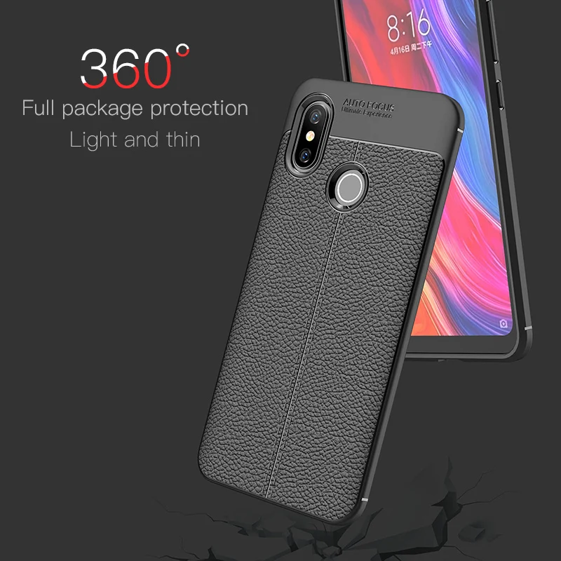 Чехол для Redmi Note 5 Pro чехлы из мягкого ТПУ кожи с текстурой задняя крышка телефона