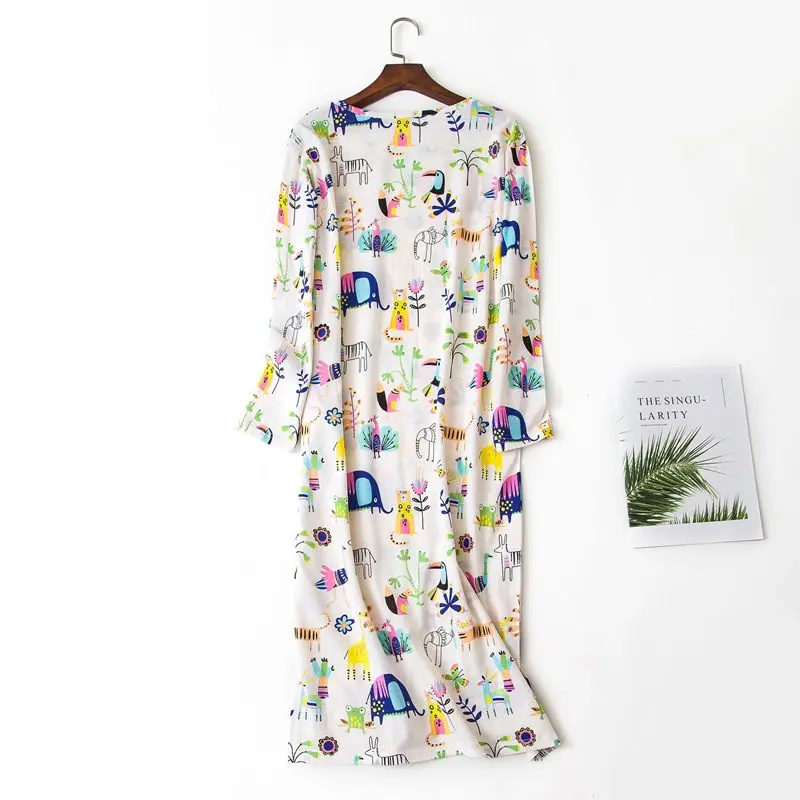 Мультфильм печатных пижама с длинными рукавами Для женщин pijama трусы
