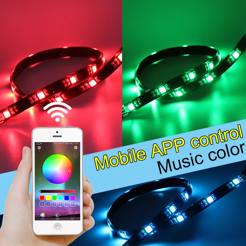 5V Светодиодные ленты ТВ ПК 5050 цветная (RGB) Водонепроницаемый подсветки для чехол
