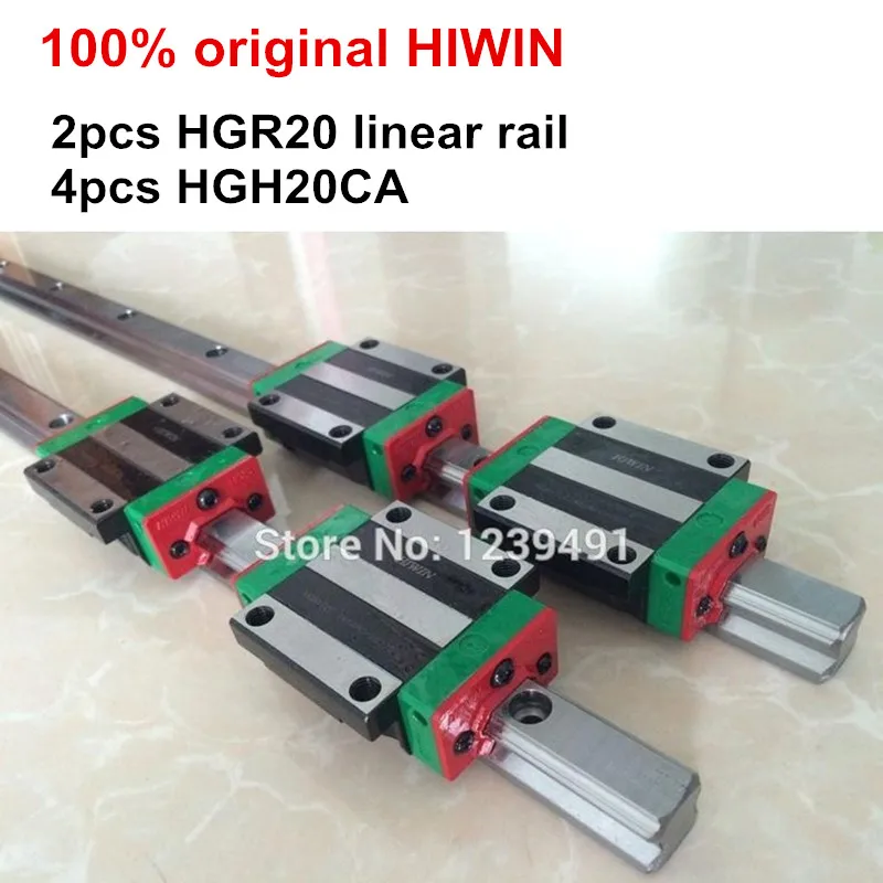 2pcs 100% original HIWIN linear guide HGR20 - 550 600 650 700 750 800mm + 4pcs carriage HGH20CA or HGW20CA CNC parts | Обустройство