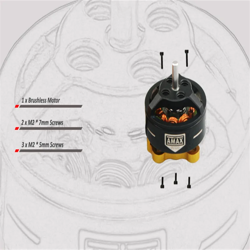 Бесщеточный мотор AMAXinno 1103 7500KV 1 2S 3 8g для радиоуправляемого дрона FPV гоночных