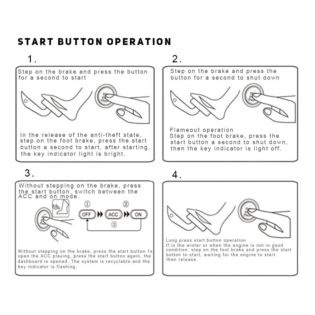 

12V Universal 8Pcs Car Alarm Keyless Start Security System PKE Induction Anti-theft Keyless Entry Push Button Remote System r20