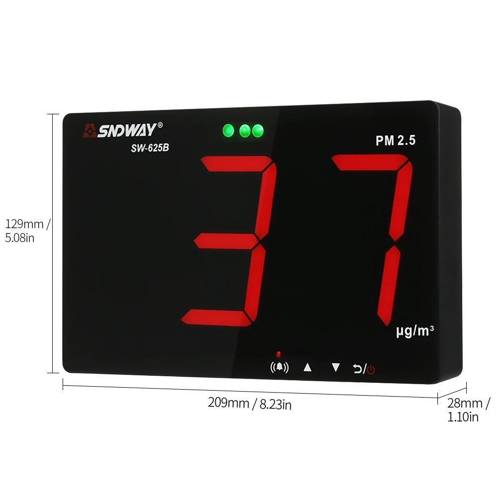 

PM2.5 Detector Air Quality Monitor 2.5 PM Detector Gas Analyzer With Data Storage Function Wall mounted Dust Monitor Alarm