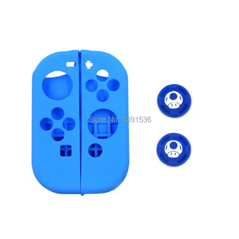 Мягкий силиконовый защитный чехол Nintendo Switch + 2 захвата джойстика колпачки для NS