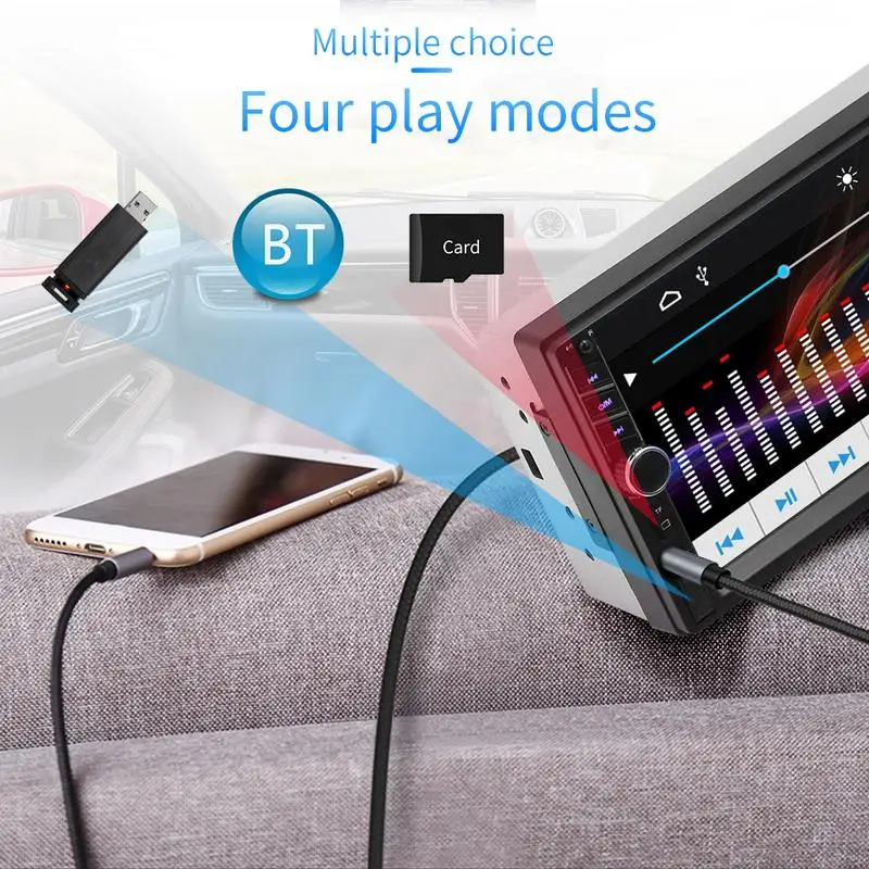 

2 DIN MP5 Car Player Bluetooth Touch Screen Stereo Radio Camera Supports Android IOS System MirrorLink