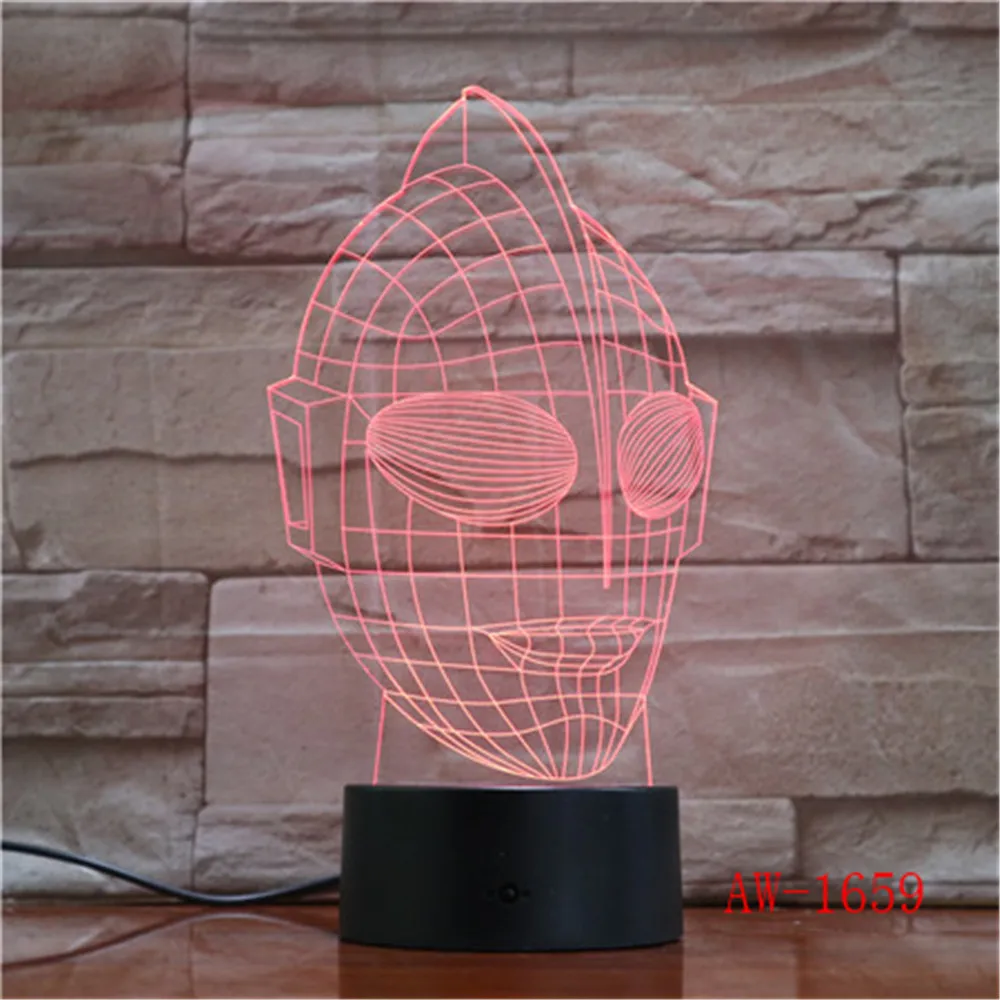Novetly Lampara Ultraman Altman 3D RGB светодиодный ночной Светильник Настольный светильник USB