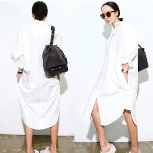 Рубашки женские весенние, с маленькими пуговицами, белые, 3263