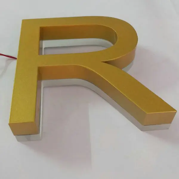 

Outdoor gold stainless steel backlit 3d led sign letters