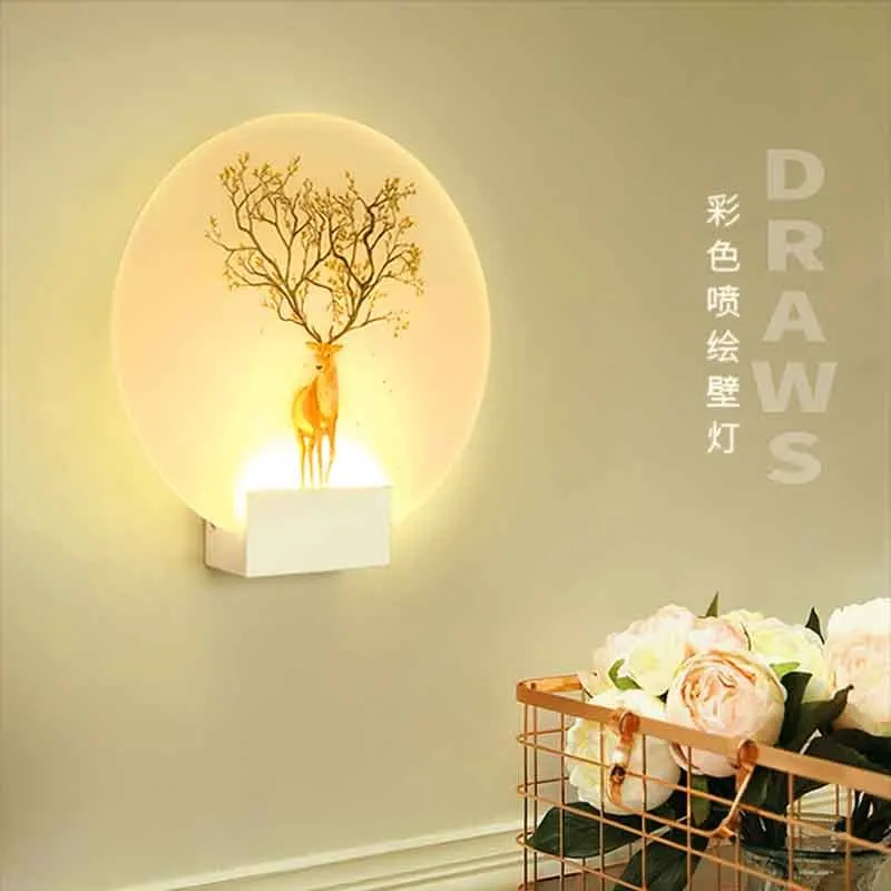 

8w Modern Loveliness Romantic Picture Classic Wall Lamp For Bedside Bedroom Stair Corridor Porch Nordic Home Led Lighting