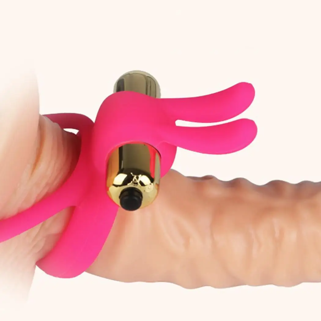 Elastic Delay Cock Ring Rabbit Vibrating Sex Products Vibrator Premature Ejaculation Massager Lock Fine Toys for Men | Красота и