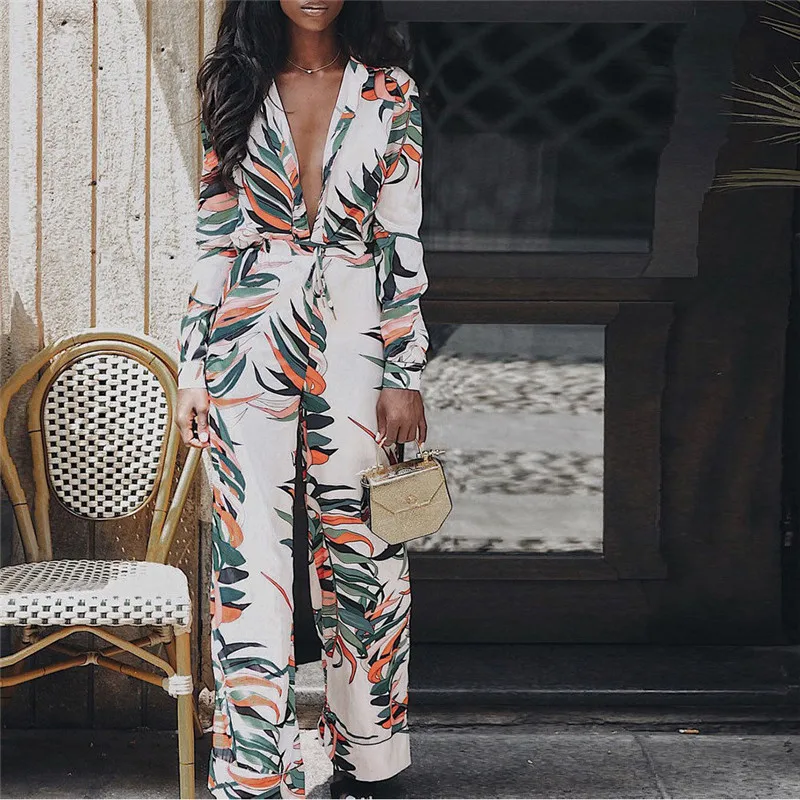 Женский комбинезон с цветочным принтом Элегантные Формальные комбинезоны
