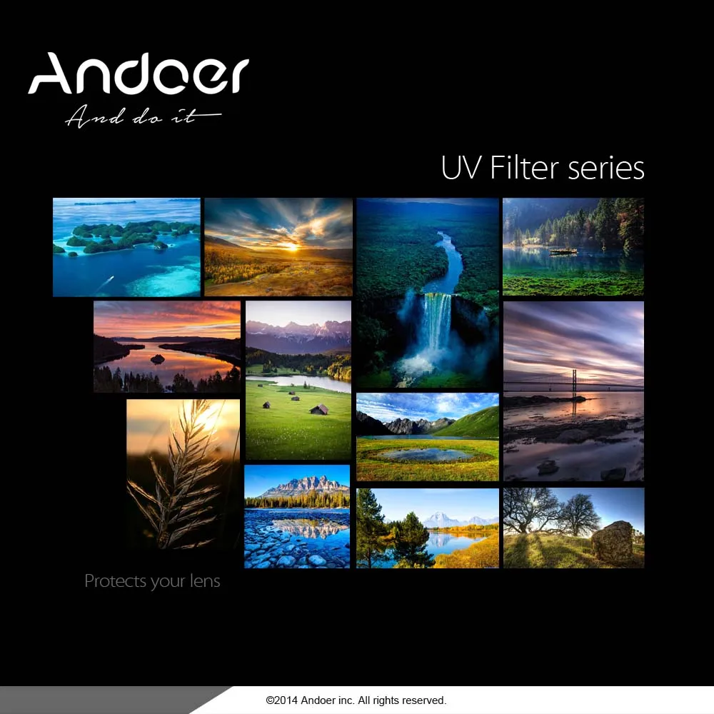 УФ фильтр для объектива Andoer 55 мм ультрафиолетовый защита камеры Canon Nikon DSLR