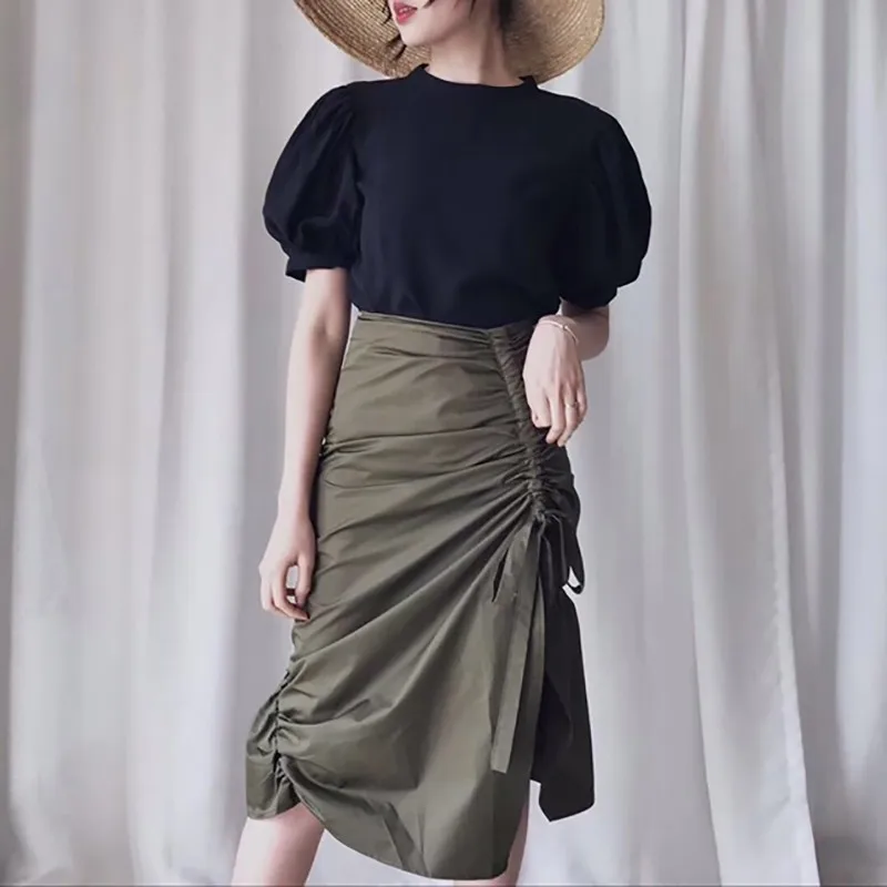 Женская юбка TWOTWINSTYLE летняя однотонная с высокой талией | одежда
