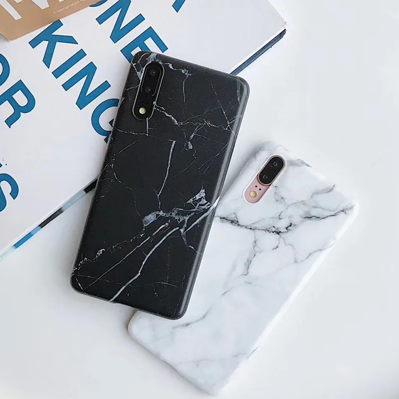 Матовый коралловый чехол для Huawei Mate 20 Lite P20 Pro Nova 3i P Smart Plus силиконовые мраморные