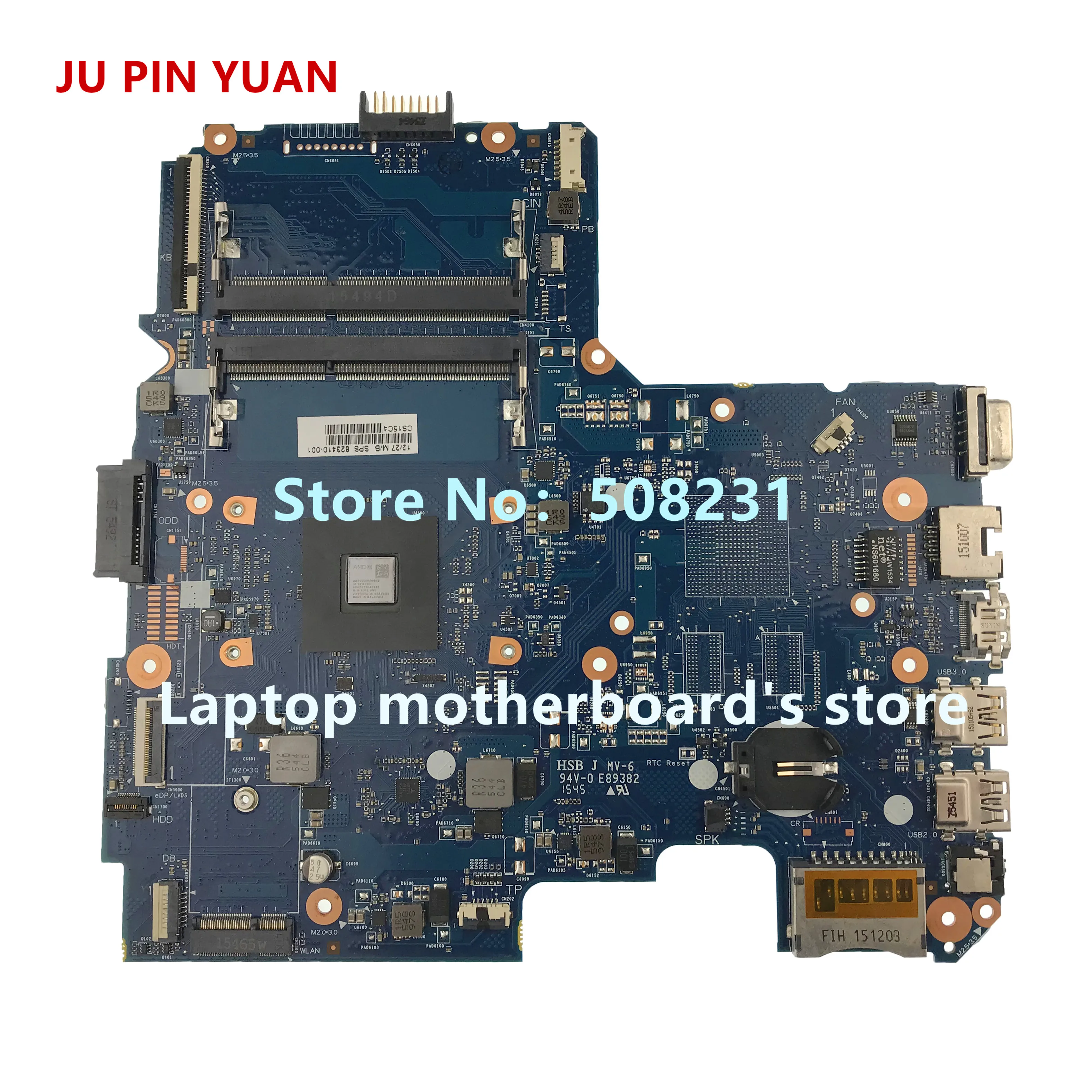 JU PIN YUAN 823410 001 501 Материнская плата для ноутбука HP 14 AF 14Z материнская со стандартным