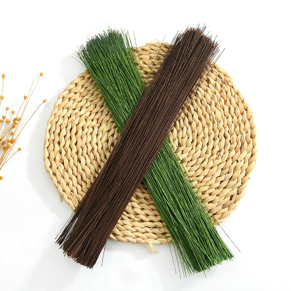 100 шт./лот 36 см цветок заглушки стебли бумага/пластик зеленый цветочный лента