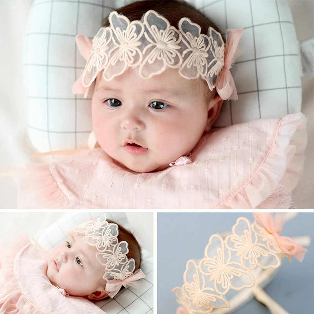 2PCS Baby Headband Decorative Lace Butterfly Hair Band Accessories | Детская одежда и обувь