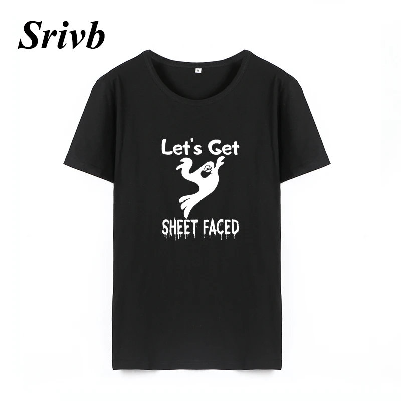 Женская футболка с надписью Srivb Let's Get Sheet Taced модный костюм на Хэллоуин графикой