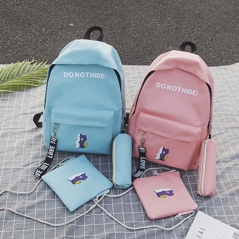 Новинка 3 шт./комплект симпатичный рюкзак женские холщовые дорожные сумки