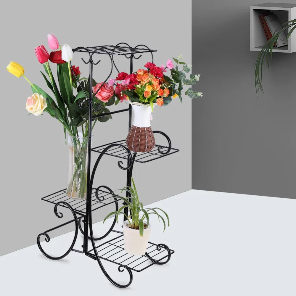 4 ярусный выставочный стенд с металлическим цветком комнатного растения стойки